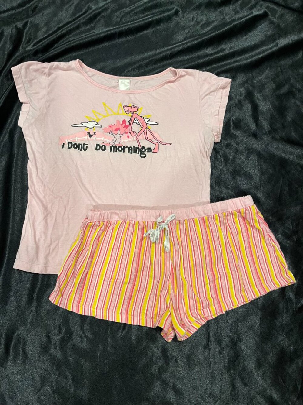 Pink Panther shorts summer pajama set XL juniors